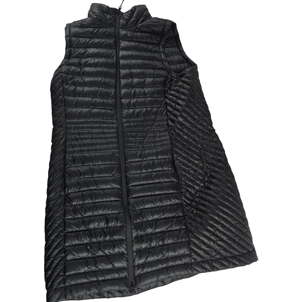 Duluth Trading Co Womens Black Down Puffer Vest Longline Quilted 85813 Size L